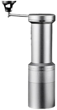 Molinillo de café manual acero inoxidable, integrado, con escala, portátil, manivela for uso doméstico(Silver)