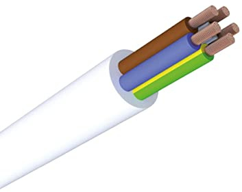 WITTKOWARE H05VV-F 5x1,00mm² PVC Schlauchleitung (Elektroleitung), Mantelfarbe weiß, Kabellänge 50m