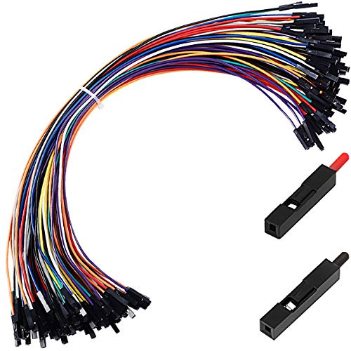 HELLOYEE Premium Breadboard Jumper Wires Female to Female 24AWG 10 Colors 100-Pack by Hellotronics (30CM, 1P F/F)