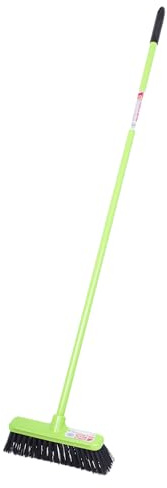 Red Gorilla Broom Long Handled Sweeping Brush Hard Bristles 30cm Head Weather Resistant for Indoors Outdoors Yard 1.57m Long (Pistachio)