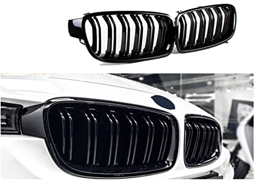 Gangying F30 Griglie di Anteriore per BMW Serie 3 F30 F31 F35 Griglie Paraurti Nere Lucide i Griglie Radiatori a doppio rene frontali 2012-2019