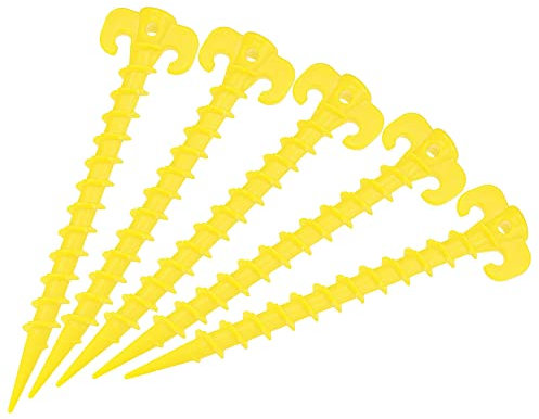 sourcing map 8Stk Zeltheringe Spirale Bodenheringe 20cm/8 Zoll für Outdoor Camping Überdachungsplane Plastik gelb