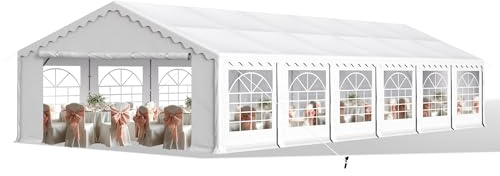 Sophia & William Party Tent 20x40 ft, Outdoor Canopy Carpas para Fiestas Heavy Duty, Large Waterproof Patio Event Wedding Tent White with Sidewalls Walls for Backyard