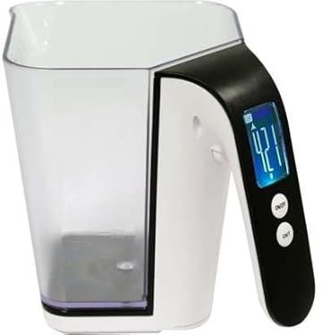 Lund Báscula digital de cocina 68364 – Vaso medidor – Blanco – 2 kg – hasta 1200 ml