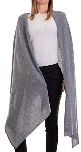 Marenza Stola Misto Cashmere Donna Made In Italy Taglia Unica (Grigio)
