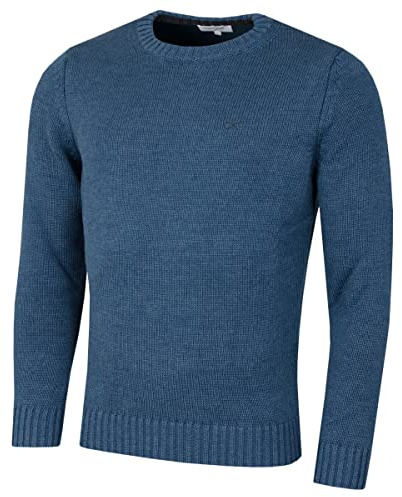 Calvin Klein Maglione da Golf CK inlavorato Maglia Uomo - Denim mélange - L