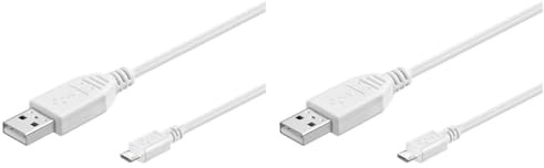PremiumCord Câble Micro USB 2.0 A-B 2 m Blanc (Lot de 2)