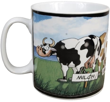 Großer Kaffeebecher 5 Kühe Becher Maritim Tasse Porzellan 500ml Kuh Möwe Jumbotasse