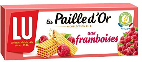 LU Pajita dorada frambuesa, 170 g, cuatro artículos