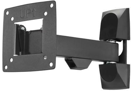 Hama TV Wandhalterung schwenkbar, neigbar (TV Wandhalterung 10-26 Zoll, VESA 75x75 bis VESA 100x100, bis 15kg, mit Fischer-Dübeln) schwarz
