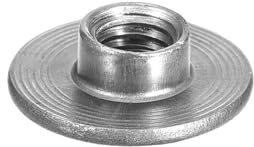 QUARKZMAN Tuercas en T M6, 24 unidades de acero al carbono, tuercas en T, placa base redonda, 6 mm de altura, orificio pasante de brida, tuerca de inserción con rosca interior