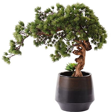Artificial Bonsai Tree Artificial Bonsai Tree Fake Plants with Ceramic Pot Japanese Bonsai Decoration Artificial Plants Indoor Potted Faux Pine Plants Bonsai Tree for Indoor/Outdoor Fake Bonsai Tree