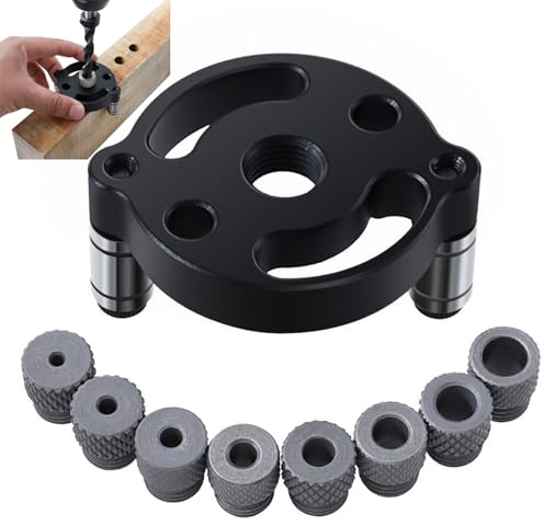 Rierousy Dima per fori a tasca guida trapano perpendicolare 3/4/5/6/7/8/9/1010 mm, dime falegnameria, dima per spinatura legno Utensili per Fori di Falegnameria
