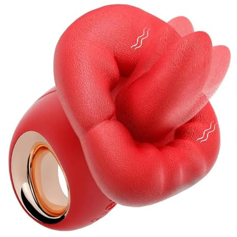 ChisLSQ Oralsex Spielzeug für Frauen 2 in 1 Lecken Klitoris Vibratoren zum Zungenlecken, Realistischer Mund Vibrator mit 10 Vibrationmodi Nippel Klitoris Stimulator Sexspielzeug für Frauen Paare（Rot）