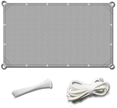 Schattennetz mit öSen Windschutz Witterungsbeständig Reißfest Balkonverkleidung Markisenstoffe Meterware für Schwimmbad überdachung (1.6x10m-hellgrau)