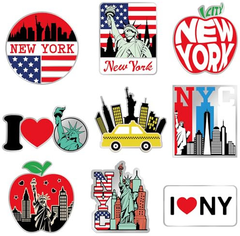 Tellegloww New York Kühlschrankmagnet NYC City, magnetische Kühlschrankaufkleber, Metallmagnet, Souvenirs, Geschenke, Kühlschrankmagnete, Heimdekoration, Zubehör, 18 Stück