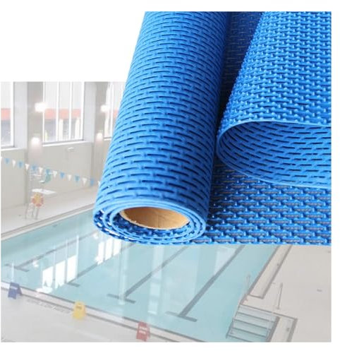 XPLKQXE PVC Drainage Matte Badezimmer Poolbodenmatte, Hochleistungs -Werbepreis -Anti -Slip -Boden -Matten, Mesh Hohlbodenrolle Für Küchenschwimmbad Badezimmer(Blau,1.2x6m)