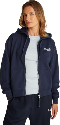 Tommy Hilfiger Donna Felpa con Cerniera Script Zip con Cappuccio
