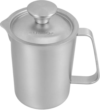 SOLUSTRE Stainless Steel Measuring Cup with Lid, 500ml Laboratory Metal Measuring Pitcher Graduated Measuring Jug Cup Beaker for Bakery Milk Chemicals Oil Fluids