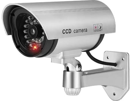 CCD 1100B Outdoor Indoor Fake Dummy Imitation CCTV Security Camera with Blinking Flashing Light Bullet Shape (Pack of 1)