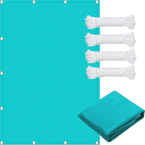 Vela Ombreggiante Parasole 4 x 5 m Impermeabile Protezione UV 98% Ombreggiante, Vento Recinzione Privacy Impermeabile Vele Parasole con Occhielli per Cortile, Blu Cielo