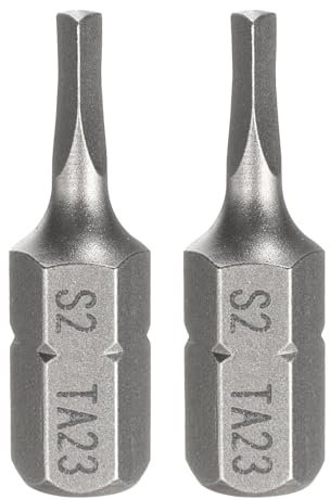 sourcing map 2pcs Magnetico Triangolo Cacciavite Bit TA23 1/4 Hex Shank 1 (25mm) Lungo Magnetico S2 Acciaio Industriale Grado Cacciavite Bit Triangolare Testa Trapano Elettrico Punte