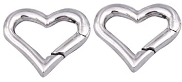Mosquetón de acero inoxidable con cierre de seguridad, grillete de cadena, 2 hebillas de escalada portátiles multifuncionales con forma de corazón for deportes al aire libre, senderismo, camping y pes