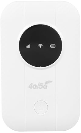 Mobiler Router 5G, Tragbarer 4G/5G LTE Router mit SIM-Kartensteckplatz WLAN Hotspot Modem 300 Mbit/s mit 2100mAh für Büro Reisen bis zu 10 Geräte