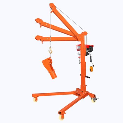 IEOWY Electric Hoist Crane, Foldable Rolling Crane Lift, Load Capacity 200/300/500Kg, Heavy Duty Portable Hoist, Car Engine Hanger, Suitable for Factories, Workshops (500kg)