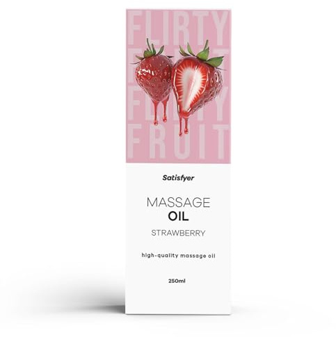 Satisfyer Massageöl Strawberry | Intim geeignet | 250 ml | Für entspannende & sinnliche Massagen | Hautfreundlich & pflegend | Leicht zu verteilen | Ideal für Paare & Wellnessmomente