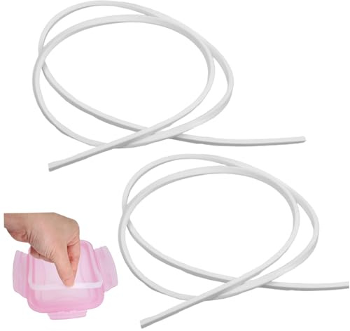 BEAHING Austausch von Dichtung, 2pcs Dichtung, 2 m Länge Lebensmittelqualität Silikonersatzversiegelung Gummi -Ring für Glasfutterbehälter, Silikon, Silikon