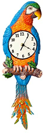 JZFOACHR Orologio da Parete Decorativo Silenzioso Non ticchettio Moderno murale Orologio in Quarzo Orologio per Bambini Orologio da Parete Facile da Leggere, per casa per Ufficio (Pappagallo)