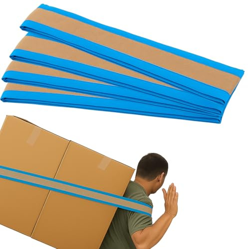 Ribbonlic 2 Pack 4 x 15 ft Lifting Sling Straps, Burlap Heavy Duty Sling, 4 Ply Reinforced Moving Hump Lift Straps with Blue Edge for Furniture, Appliances, Tree Saver, Machine Hoist and Recovery