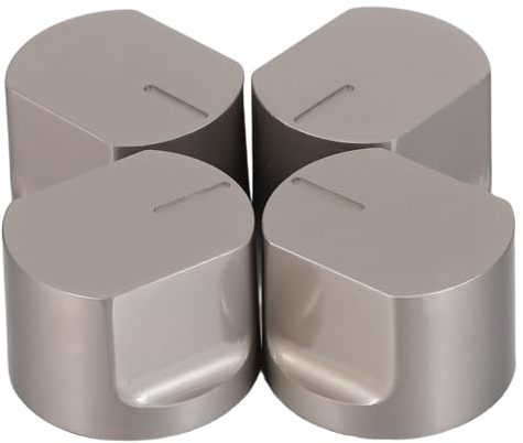 DIYEAH 4 perillas de repuesto para estufa de gas, manijas plateadas para quemadores, aptas para cocina, horno y parrilla, compatibles con ejes de 6 mm de diámetro.