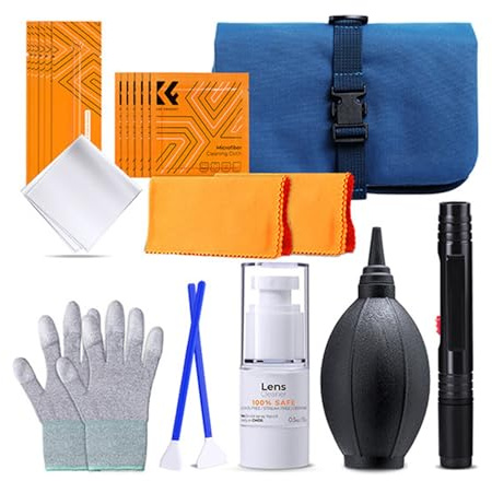 Kit de nettoyage pour objectif d'appareil photo avec souffleur d'air avec pointe douce en microfibre Chiffon de nettoyage pour objectif de téléphone portable Pour appareils photo reflex numériques
