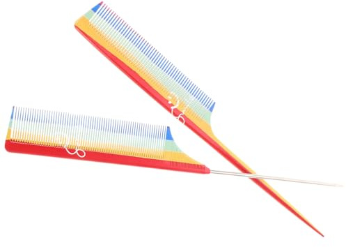 Artibetter Set 2pezzi Pettine Professionale Punta di Coda in Acciaio e Plastica Leggero per Styling Chioma e Sfumatura, per Salone e Parrucchiere