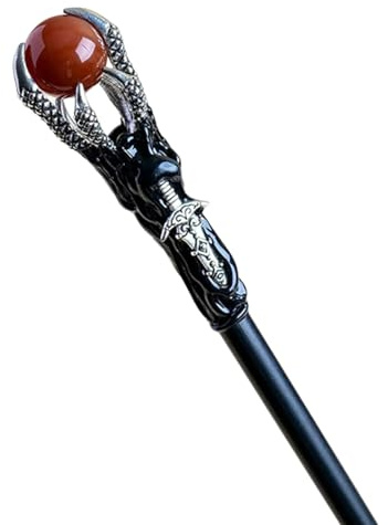 Snorvixre Reines d'Halloween, sorcières, griffes de dragon, baguette à boule, canne de marche, accessoires de costume et accessoires photo, griffes de dragon, baguette magique