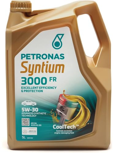PETRONAS Aceite de motor 5W-30 SYNTIUM ACEA A5/B5 API SN 3000 FR 5L Compatible con FORD Fiesta Mk6 Hatchback CB1, CCN, JA8, JR8 MONDEO IV Turnier BA7 FOCUS III Turnier, RENAULT Clio IV Grandtour KH
