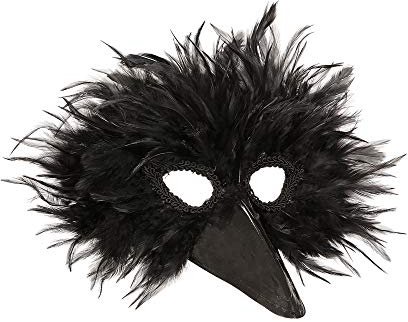 W WIDMANN MILANO Party Fashion - Vogelmaske mit Federn | Maske Papagei, Accessoire, Kostümzubehör für Karneval und Mottoparty