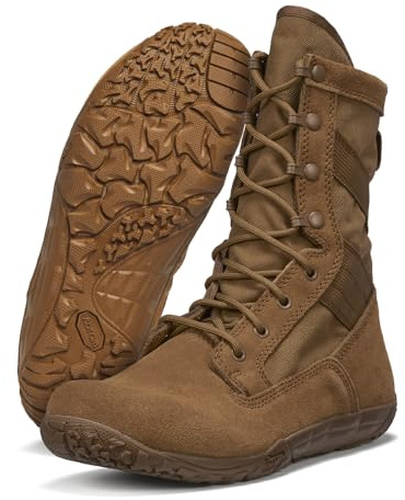Belleville Mini-Mil TR105 Tactical Boots for Men - Zero Drop Boots - Slip-Resistant Military Footwear - Breathable Desert Style - Full-Grain Cattlehide Leather - Soft-Toe Design - Coyote - 11 Wide