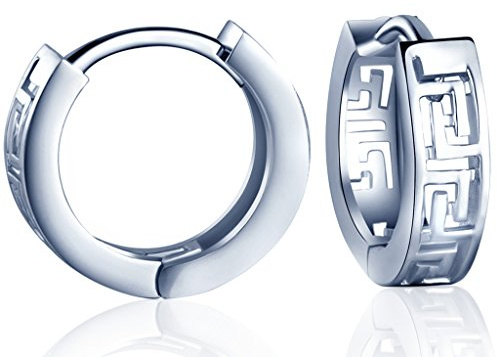 Yumilok 925 Sterling Silber Hohles Labyrinth Creolen Ohrhänger Ohrringe Hypoallergen Ohrschmuck für Damen Frauen Mädchen