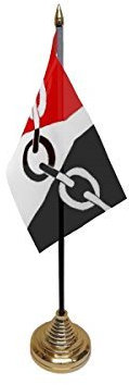 Pack Of 3 Black Country West Midlands Desktop Table Centrepiece Flag Flags With Gold Bases Ideal For Party Conferences Office Display