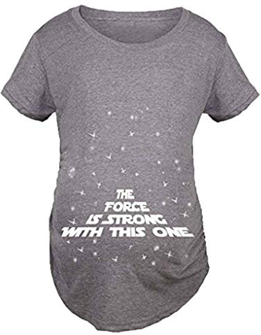 Gravida t-shirts för kvinnor moderskapsbrev tryck graviditet roliga kläder mjuk plusstorlek t-shirt topp, grau, M