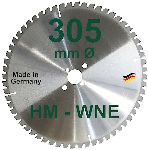 HM Sägeblatt 305 x 30 mm Zähne 60 W Kreissägeblatt Hartmetall 305mm Ersatzsägeblatt für De Walt Elu Scheppach Wechselzahnung Negativ