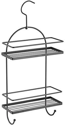 MSV Duschregal Duschablage Regal Badregal für Shampoo, Duschgel - Aluminium schwarz matt