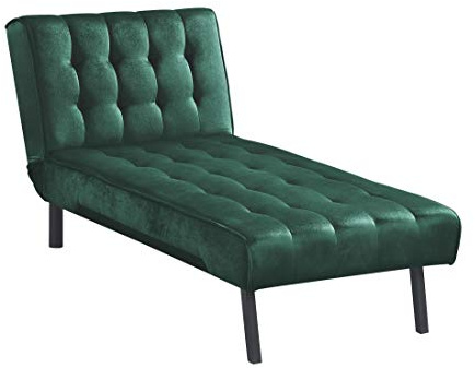 Atlantic Home Collection Chaiselongue, Samtvelours Grün, Relaxliege