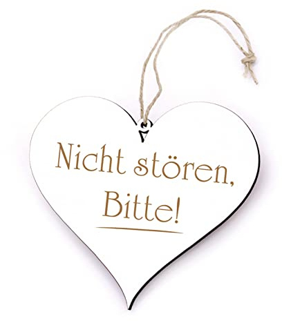 Schild Herz - Bitte, nicht Stören ! - graviert Anhänger Türschild 13x12cm