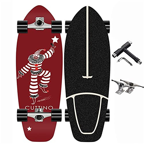 Surfskate Cruiser Skateboards Komplettboard, Erwachsene Komplettes Street Board, Drop-Through Freeride Waveboard, 8 Schichten, 30 Zoll, Kanadisches Ahorn Deck, Cruiser Skateboarding Kinder Anfänger,A