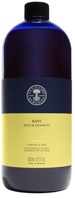 Neal's Yard Remedies Baby Bath & Shampoo, Body Wash Suitable For Newborns, With Lavender & Chamomile, Vegan & Cruelty-Free, 950ml