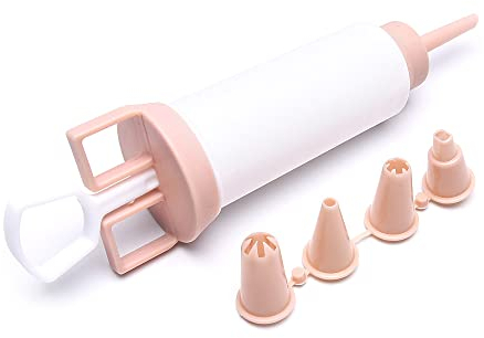 Set di Siringhe per Crema Siringa a ciambella Siringa da Pasticceria Biscotti Siringa Siringa per Torta Set di ugelli per Siringhe per Biscotti per Cupcakes Ciambella Biscotti Con 5 Beccucci